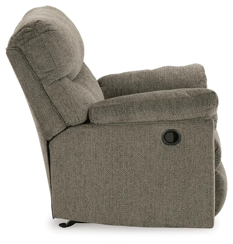 Alphons manual rocker recliner in Putty - angle view