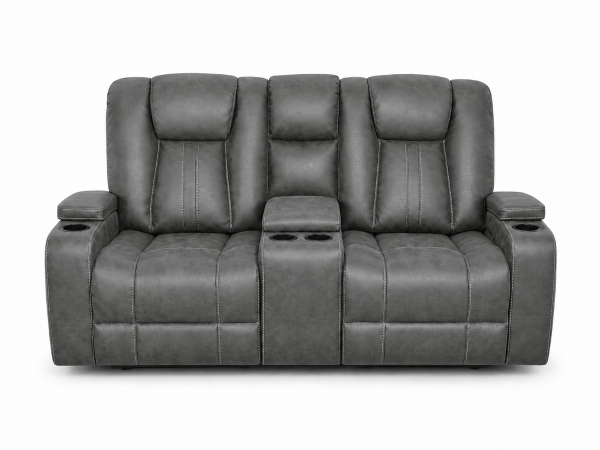 Grey Performance Manual Reclining/ Rocking Loveseat