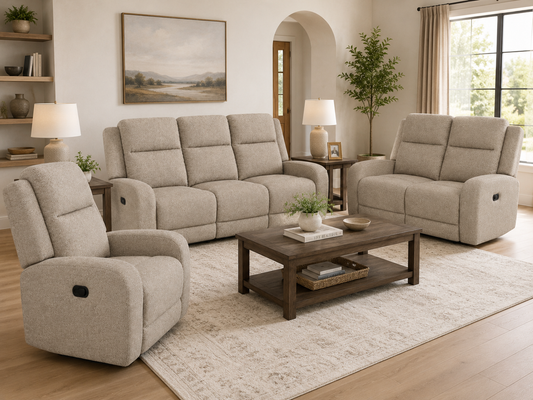 Sandy Beige Power Reclining Sofa