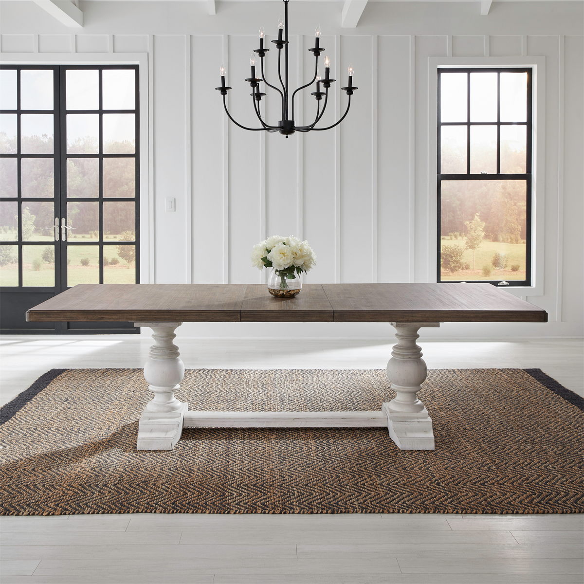 River Place Trestle Dining Set - Riverstone White