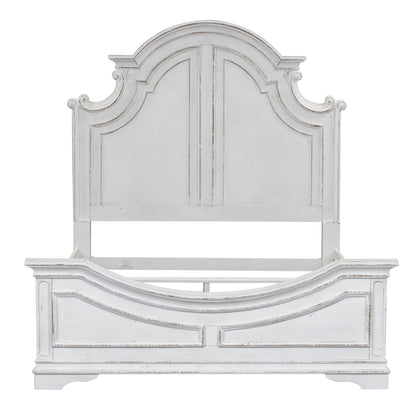 Magnolia Manor Panel Bed - Antique White & Weathered Bark