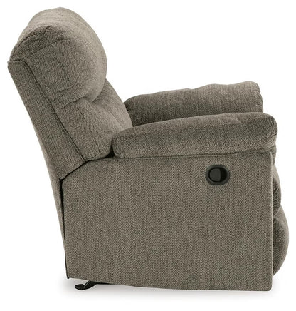 Alphons manual rocker recliner in Putty - angle view