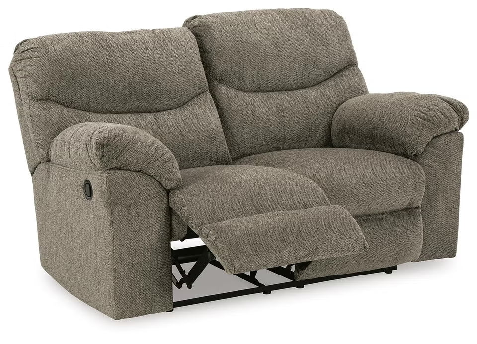 Alphons manual reclining loveseat in Putty - back view