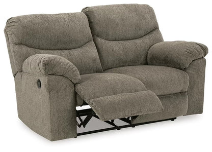 Alphons manual reclining loveseat in Putty - back view