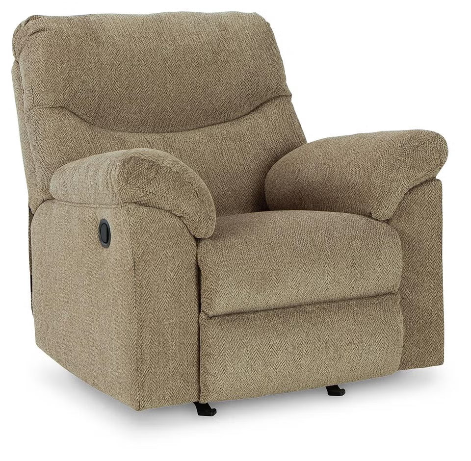 Alphons manual rocker recliner in Briar - front view