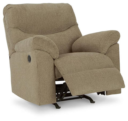 Alphons manual rocker recliner in Briar - side view
