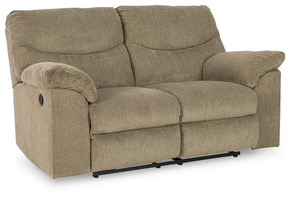 Alphons manual reclining loveseat in Briar - angle view