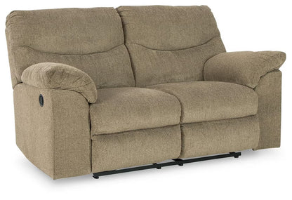 Alphons manual reclining loveseat in Briar - angle view