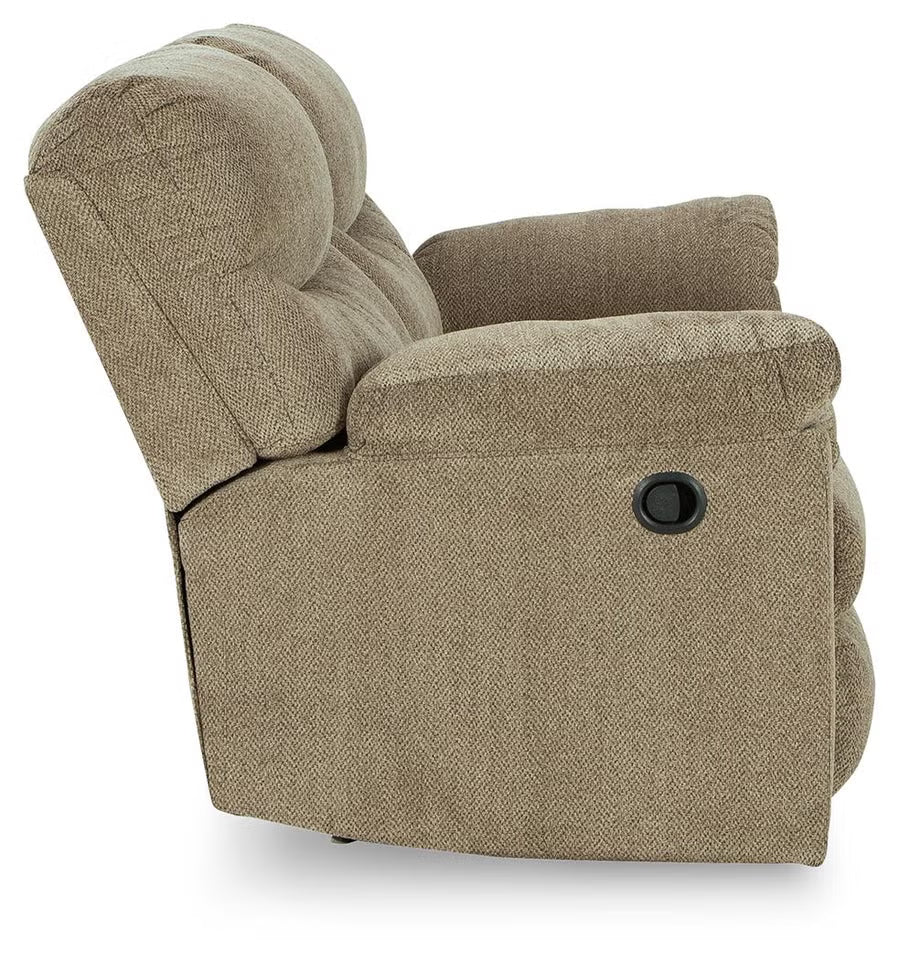 Alphons manual reclining loveseat in Briar - side view