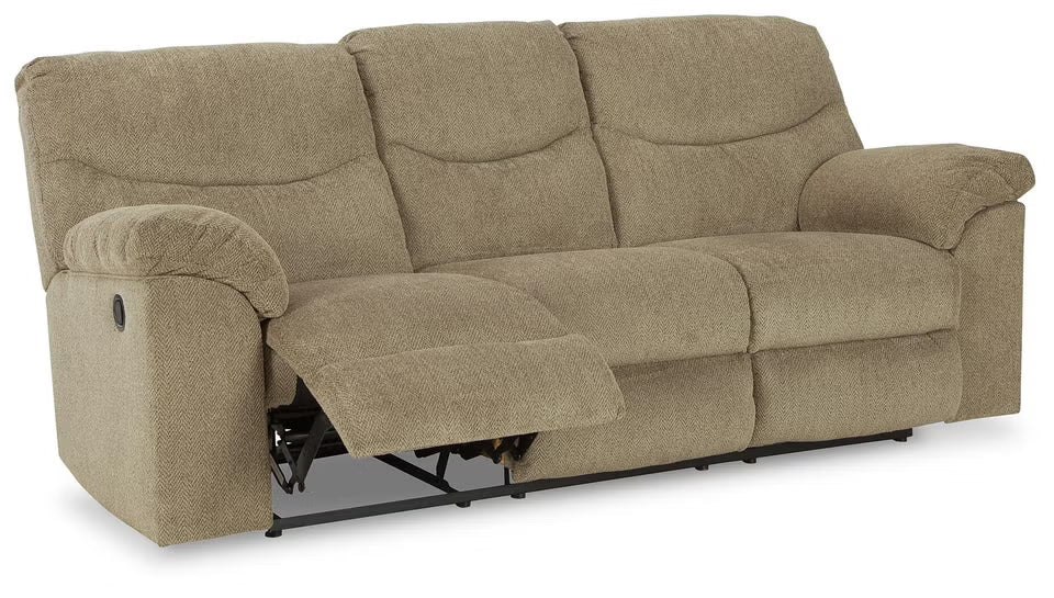 Alphons manual reclining sofa in Briar - reclined view