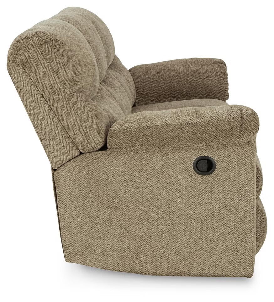 Alphons manual reclining sofa in Briar - back view