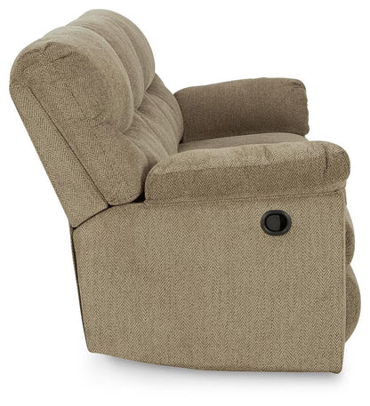 Alphons manual reclining sofa in Briar - back view