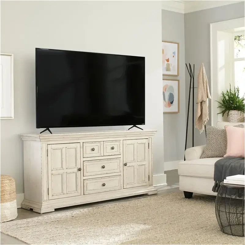 Big Valley 66" TV Console in Whitestone
