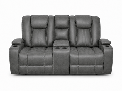 Grey Performance Manual Reclining/ Rocking Loveseat