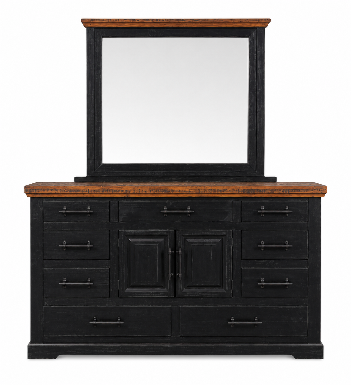 Burning Wood Bedroom Collection Dresser/ Mirror