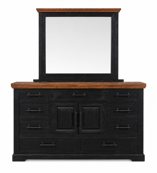Burning Wood Bedroom Collection Dresser/ Mirror