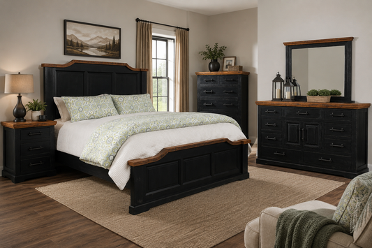 Burning Wood Bedroom Collection Bed