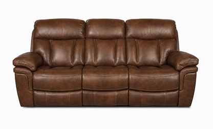 Dark Brown Reclining Leather Sofa