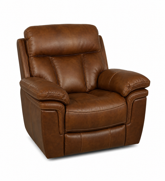 Dark Brown Leather Rocker Recliner