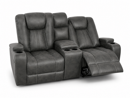 Grey Performance Manual Reclining/ Rocking Loveseat