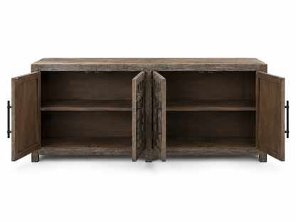 Brown Rustic Wheat 4 Door Console
