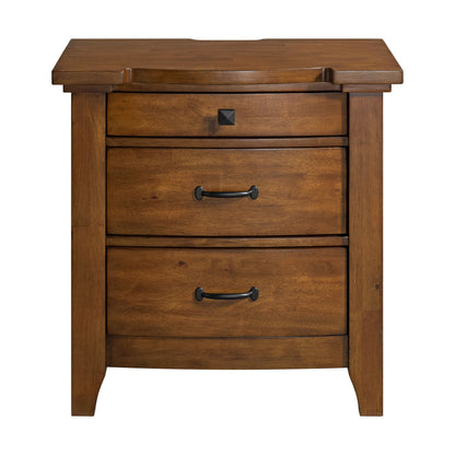 Gage 3-Drawer Nightstand - Chestnut