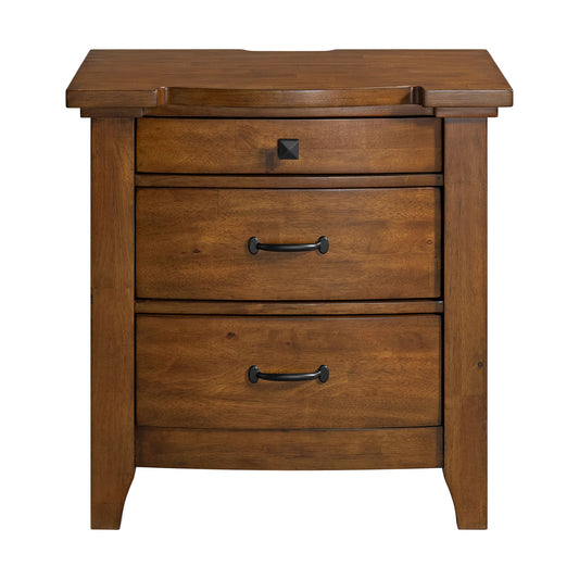 Gage 3-Drawer Nightstand - Chestnut