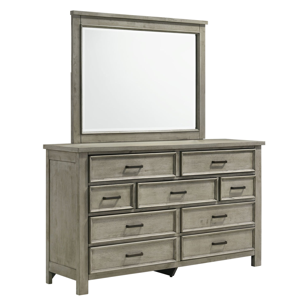 Sullivan 9-Drawer Dresser & Mirror - Drift Grey